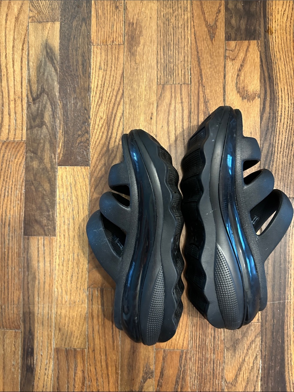 CROCS Black Double-Strap Slide Sandals - Picture 8 of 9